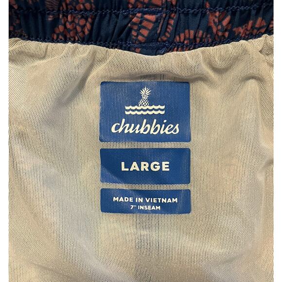 Chubbies Mens Board Shorts Large Swim Trunks Seahorse Blue Pink Drawstring EUC - Picture 4 of 12